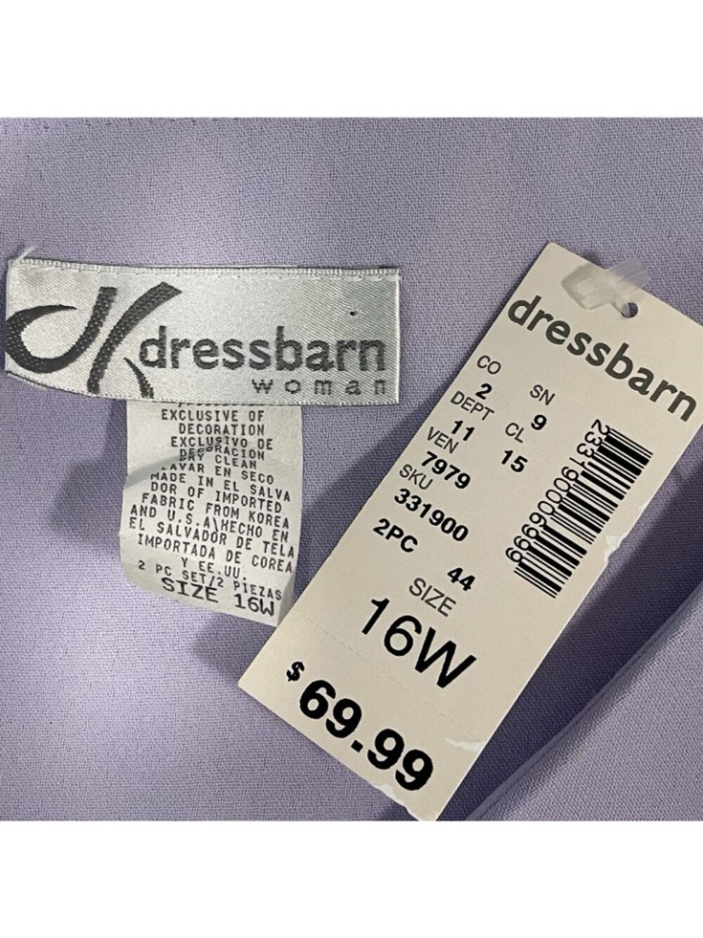 NWD Dressbarn Purple Embroidered Floral Flutter Short Sleeve Blouse Top Size 16W - Picture 3 of 16